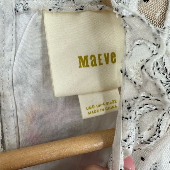 Anthropologie Maeve Macie Lace Embroidered Sequin Beaded Top Floral Size 0 - Picture 11 of 11